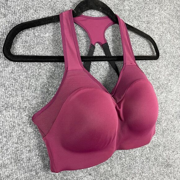 Nike Dri-Fit Alpha Sports Bra Small Burgundy Wireless Racerback Adjustable Strap - Picture 3 of 11